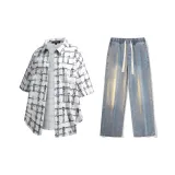 Set (White Shirt + Vintage Blue Jeans)  
Комплект (Белая рубашка + Винтажные синие джинсы)