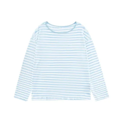 MO VOICE Стандартная T-рубашка Женская Синие полосы