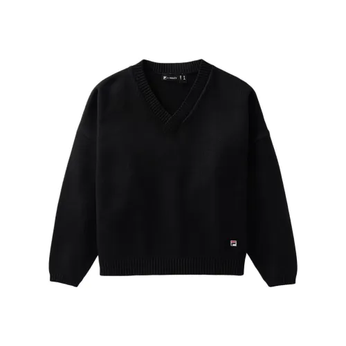 FILA x Hailey Athletics Рукав с спущенным плечом T-рубашка Женская Черная