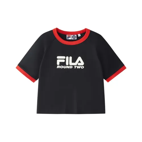 FILA FUSION X Round Two Реглан-рубашка с длинным рукавом Женская Глубокий черный