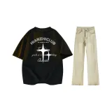 Чёрный + Желтый Грязь Джинсы