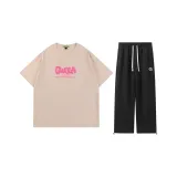 Серый Белый Короткий Рукав + Светло-Серые Штаны