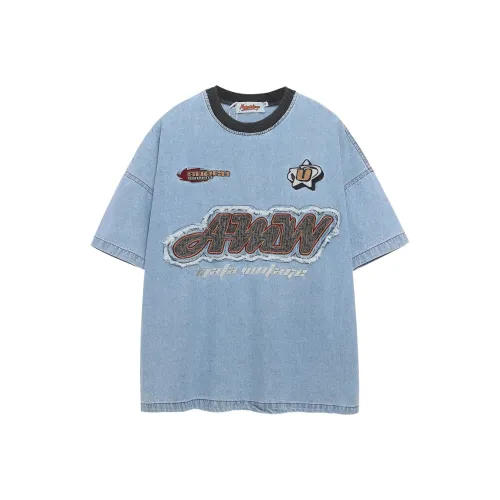 WAYHWEI T-рубашка Женская Джинсовый синий