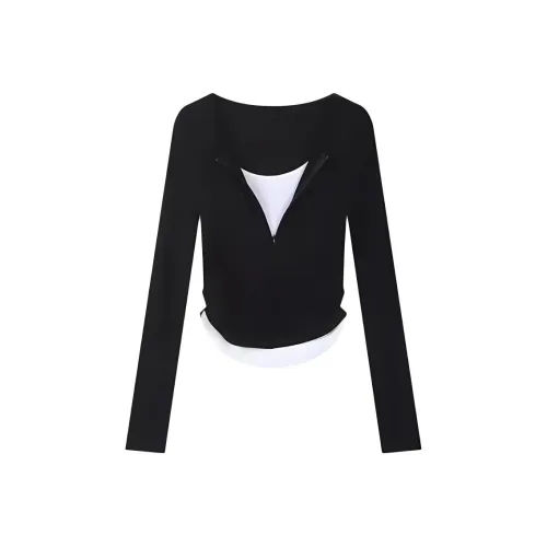 TASTILY Черные Женские Короткие Топы