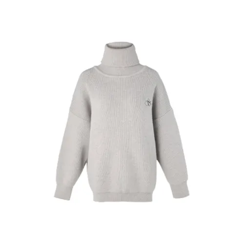 Gyokuu Свободный крой Свитер Женский Серый