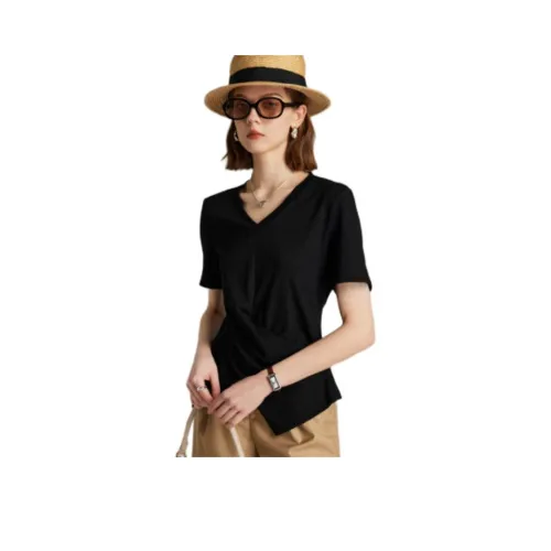 WUDAO Черные Женские T-рубашки