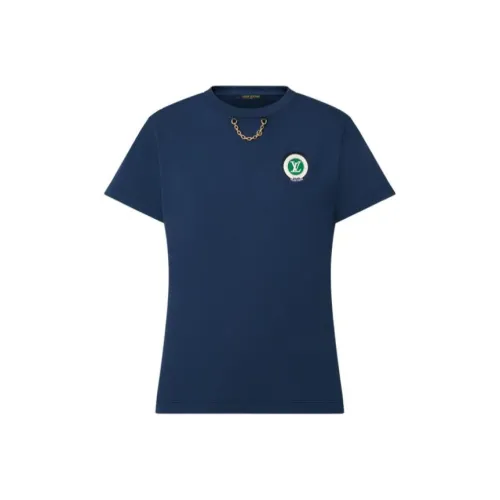 LOUIS VUITTON Новые ежеквартальные продукты LV Женские рубашки T синего цвета