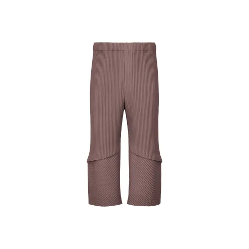 Homme Plissé Issey Miyake FW24 Повседневные брюки Мужские Розовые Коричневые