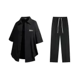 Комплект одежды (Черная рубашка + Черные повседневные штаны)