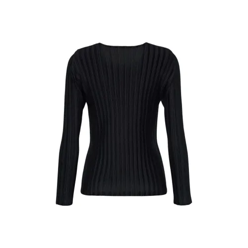 PLEATS PLEASE ISSEY MIYAKE Черные Женские Т-рубашки