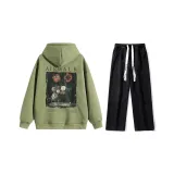 Комплект (Мох Зеленый Топ + Черные Джинсы)