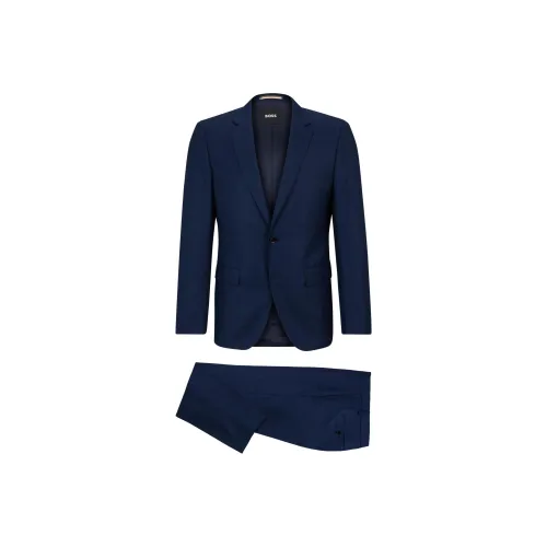 Hugo Boss Slim Fit костюм в клетку из новой шерсти Serge мужской синий