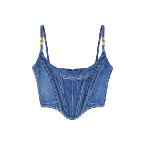 VERSACE Синий Женские Короткие Топы