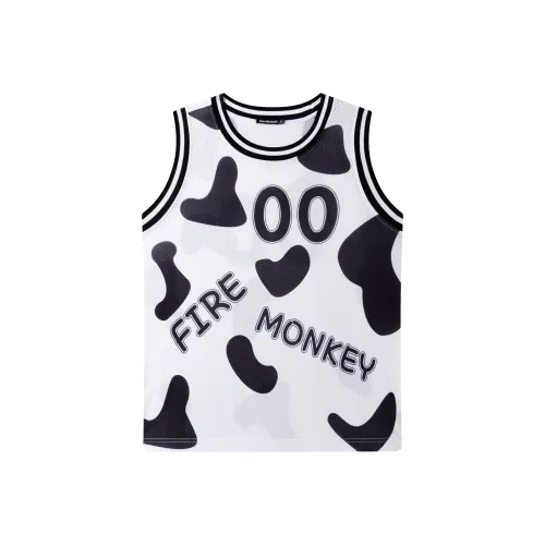 FireMonkey Баскетбольная Джерси Унисекс Черная Белая