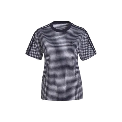 adidas originals GINGHAM TEE Черный/Белый Женские Футболки