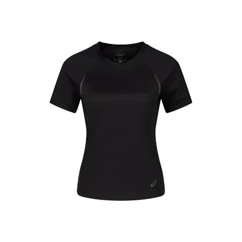 Asics Реглан-рукав Т-рубашка Женская Черная