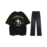 Чёрный + Чёрный Серый Джинсы