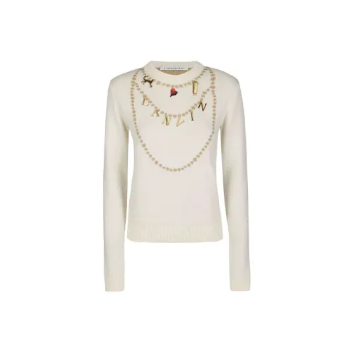 Lanvin FW21 Slim Fit Свитер Женский Бежевый