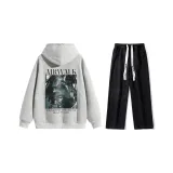 Комплект одежды (Серый топ Фотиния + Черные джинсы)