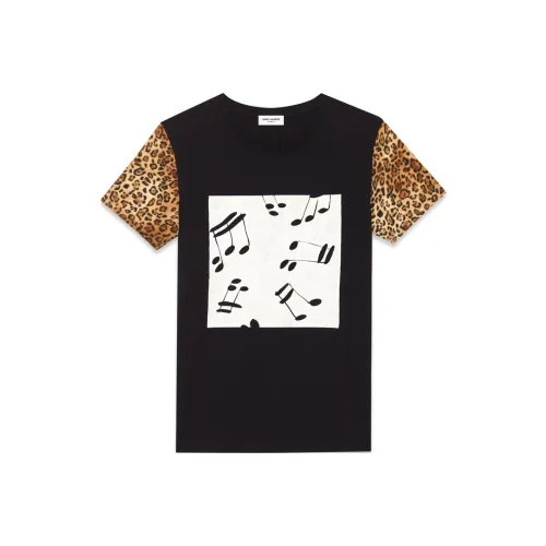 SAINT LAURENT Стандартная футболка женская черная