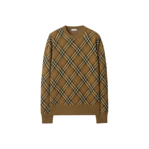 Burberry Check Шерсть Смесь Мохер Свитер Женский Коричневый