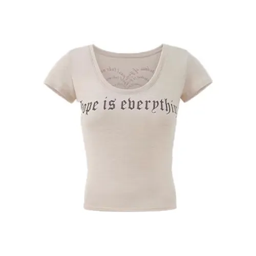 ECNR Standard T-Shirt Женская Светлый Кофейный