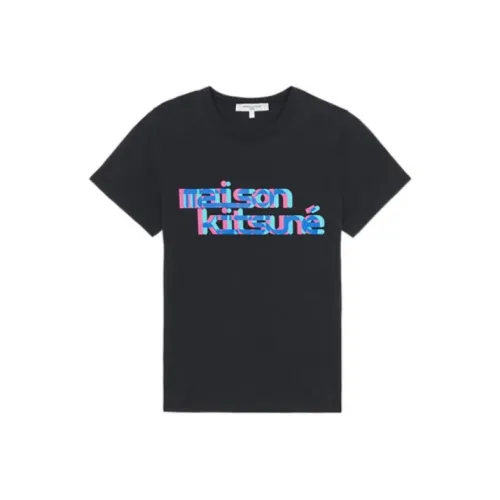 Maison Kitsune Женские черные футболки