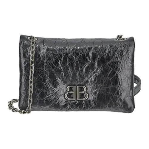 Balenciaga Lambskin Shoulder Bag Standard Women's Silver Black Баленсиага Овечья кожа Сумка через плечо Стандартная Женская Серебряный Черный