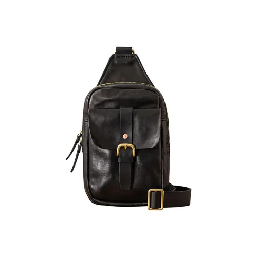 Back Step Сумка через плечо из коровьей кожи Мужской Черный