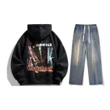 Set (Black Top + Nostalgic Blue Jeans)  
Комплект (Черный топ + Ностальгические синие джинсы)
