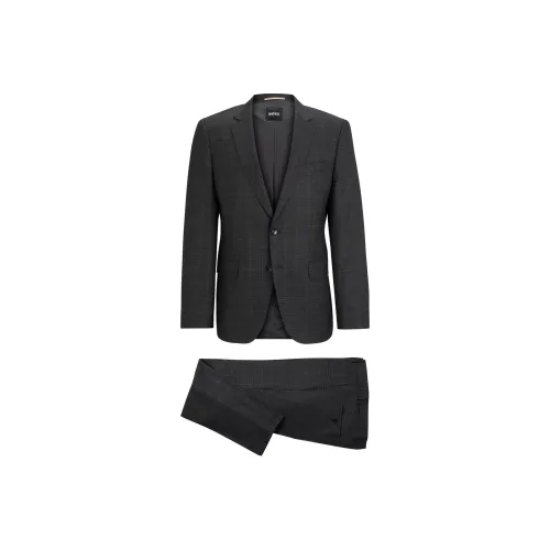 Hugo Boss Slim Fit костюм в клетку из эластичной шерсти деловой костюм для мужчин