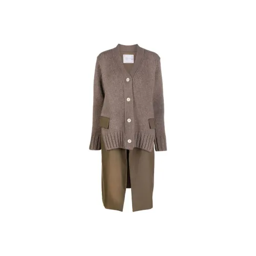 sacai Светло-коричневый Женские Свитеры