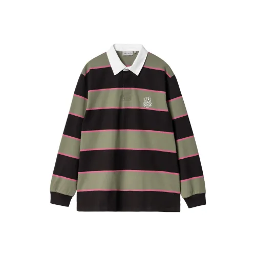 Carhartt WIP SS24 L S Wilt Регби Рубашка Регби Джерси Мужской Зеленый