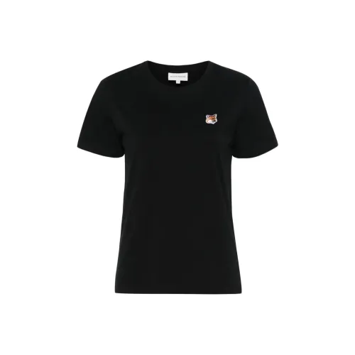 Maison Kitsune Рукав с спущенным плечом T-рубашка Женская Черная