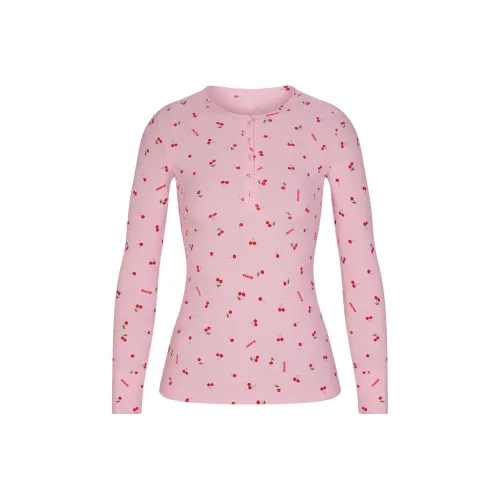 SKIMS Valentine's Day Collection T-Shirt Женская Вишневый цветок с принтом Вишневый цветок