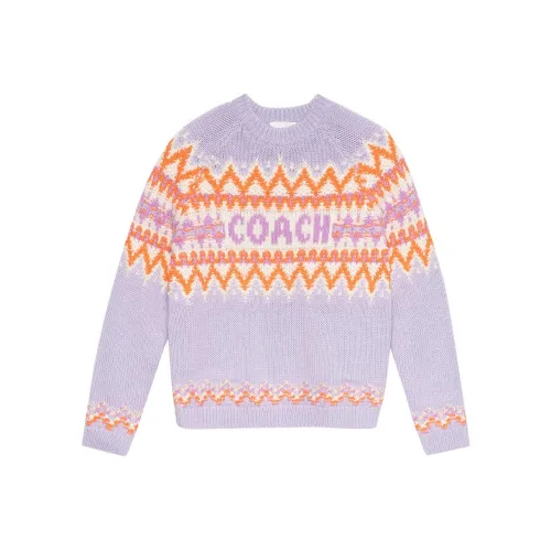 COACH FW22 Свитер Женский Лиловый Фиолетовый