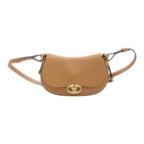 Valentino Телячья кожа Сумка через плечо Маленькая Женская Коричневая