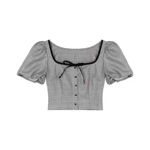 VEGA CHANG Черно-белая клетка Женские Короткие топы