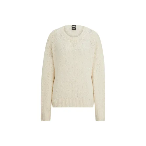 Hugo Boss Вязаная модель Свитер Женские Экрю