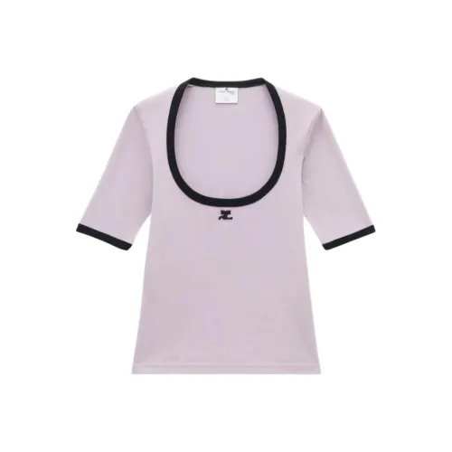 COURREGES Стандартная T-рубашка Женская Дымчатый Серый Черный