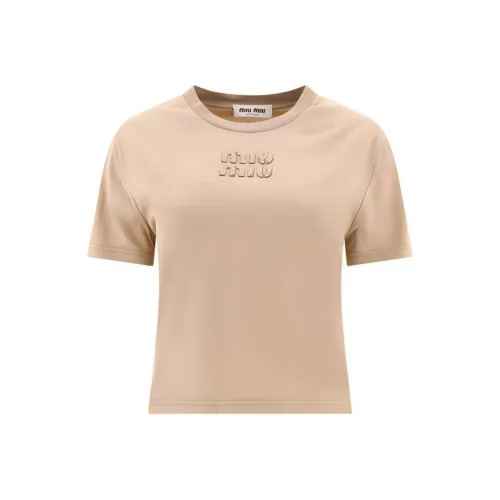 MIU MIU Бежевые Женские Т-рубашки