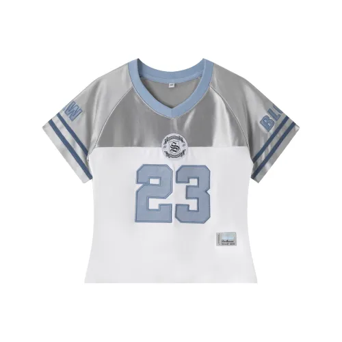 Suamoment Реглан с коротким рукавом футболки женские