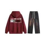 Комплект одежды (Бордовый топ + Черные джинсы)