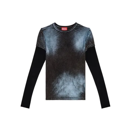 DIESEL SS24 T Рубашка Женская Черная Синяя