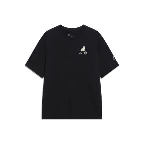 Подкладка Chinese Culture Series рукав с оборкой футболка с короткими рукавами женская черная