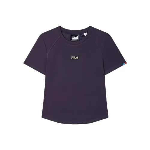 FILA ORIGINALE Реглан-рукав Т-рубашка Женская Темно-фиолетовая