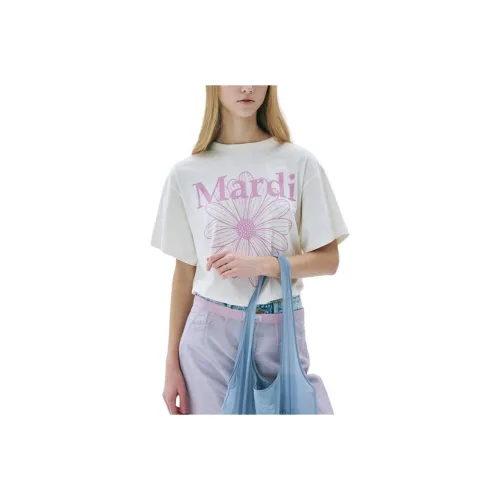 MARDI MERCREDI T-рубашка Женская Экрю Корейский стиль