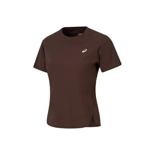 Asics SS25 Стандартная T-рубашка Женская Кофейного цвета