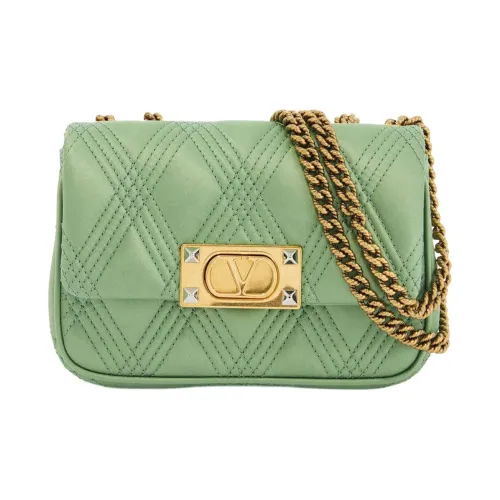 Valentino Garavani Шелковая сумка через плечо маленькая сумка на плечо женская зеленая