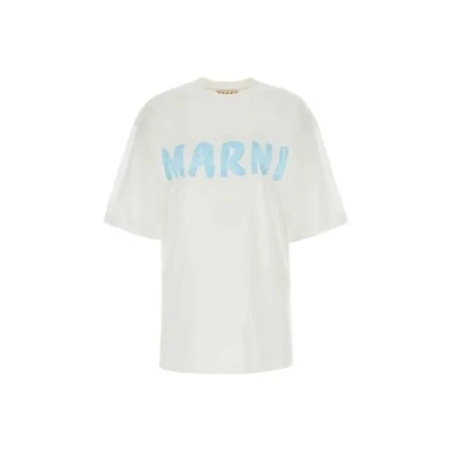 MARNI Белый и синий цвет Женские футболки